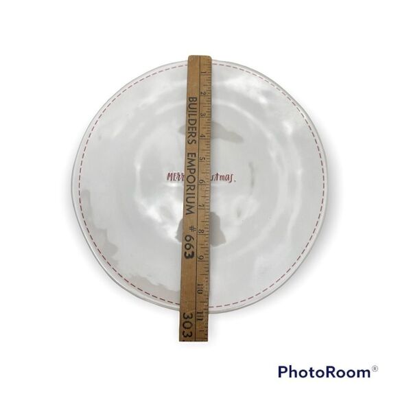 RARE Rae Dunn Christmas Holidays Stiched Dinner Plates Set of 4 Farmhouse HTF - Picture 4 of 10